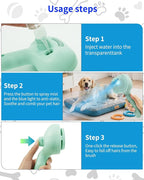 Dog Steam Brush 5 in 1 Cat Brush with Steam and Release Button Grooming Tool for Indoor Pets Cat Hair Removal Shedding Water for Small Animals Long Short Haired(GREEN)
