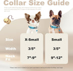 Reflective Dog Collar with Bell - Hypoallergenic Adjustable Nylon Puppy Collar for Night Safety, Soft Comfort Fit Small Dogs & Cats, Blue Small