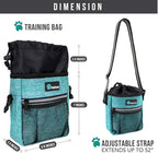 PetAmi Dog Treat Pouch | Dog Training Pouch Bag with Waist Shoulder Strap, Poop Bag Dispenser | Treat Training Bag for Treats, Kibbles, Pet Toys | 3 Ways to Wear (Turquoise) | No bowl included