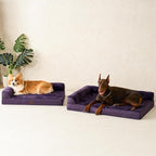 EHEYCIGA Memory Foam Dog Bed Medium Sized Dogs, Waterproof Dog Bed Orthopedic with Washable Removable Cover, Non-Slip Pet Bed Couch for Crate, 30x20x6 Inches, Purple