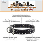 Studded Leather Dog Collar – Durable Adjustable Collar, Black Small