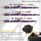 ADITYNA Heavy Duty Dog Collar for Extra-Large Dogs - Camo Purple Collar with Handle for Training, and Walking - Wide, Thick, Tactical, Soft Neoprene Padded