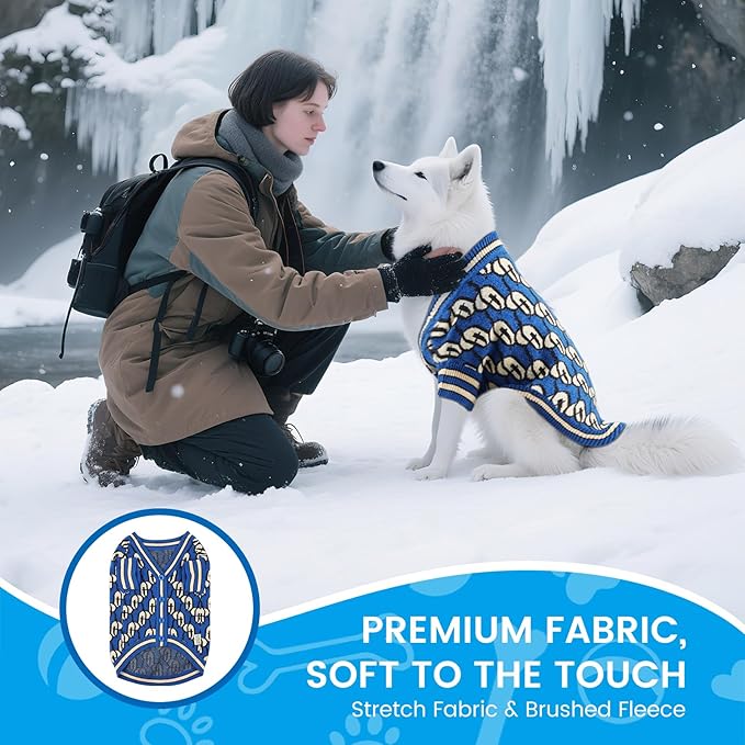 Pet Sweaters for Dogs Boys and Girls, Dynamic Letter Patterned Dog Sweater,Dog Cardigan,Pet Clothes,Pet Knitted Clothing,Fit for Different Seasons and Kinds of Dogs (Blue S)