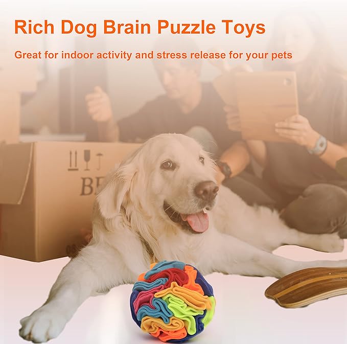 Snuffle Ball - Snuffle Ball for Dogs, Interactive Dog Toys to Keep Them Busy, Puppy Dog Puzzle Toy with Storage Bag Machine Washable