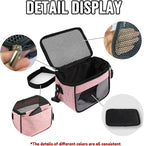 Small Pet Carrier Bag - Single - Shoulder Outdoor Carrier for Hamsters, Sugar Gliders & Flying Squirrels Portable Small Pet Travel Bag (Pink)