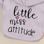 Cat Hoodies for Cats Puppy Pet Clothes Cat Apparel Little Miss Attitude Print Dog Hoodie for Small Medium Dogs Outfits for Kittens(Purple,2XL)