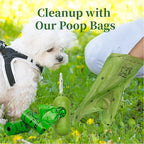 870 Counts Dog Poop Bags Rolls with Dispenser & Leash Clip, Scented Poop Bags for Dogs Waste, Extra Thick & Leak Proof for Poop Doggie Puppy Pet Waste, 9" x 13", Green