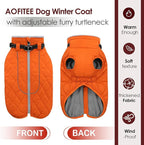 AOFITEE Extra Small Dog Jacket, Waterproof Dog Coat for Winter, Turtleneck Winter Jacket with Back Zipper, Reflective Pet Coat Small Snowsuit, Small Pet Snowsuit Chihuahua, Yorkshire