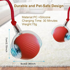 Interactive Cat Toy Ball, Smart Interactive Cat Toys, Smart Cat Toy for Enrichment, Motion Activated Automatic Cat Toys to Keep Them Busy (Red)