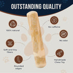 Coffee Wood Dog Chew and Natural Cotton Rope Toy for Regular Chewers - 100% Organic Wood Stick for Dog - Teeth Cleaning - Size L
