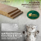 CAPHAUS Large Cat Tree with Scratching Posts, Cave Condo, 40-Inch Multi-Level Indoor Activity Structure with Basket for Cats, Modern Sisal Wrapped Design