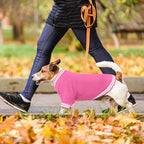 Dog Sweaters for Large Dogs, Brushed Fleece Dog Sweater Baseball Jacket Large Pet Sweater Clothes Soft Warm Boy Girl Pet(Pink-L)
