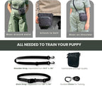 BEAU&FUR Small Dog Treat Pouch with Clicker for Training – 2 Cup Capacity, Built-In Poop Bag Dispenser, Storage for Snacks and Toys - Hands-Free Pouch Snack Holder for Walking and Training – Black