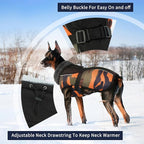 IECOii Extra Warm Reflective Adjustable Dog Jacket - Winter Coat with Buckle Fleece Turtleneck for Small, Medium, Extra Large Dogs