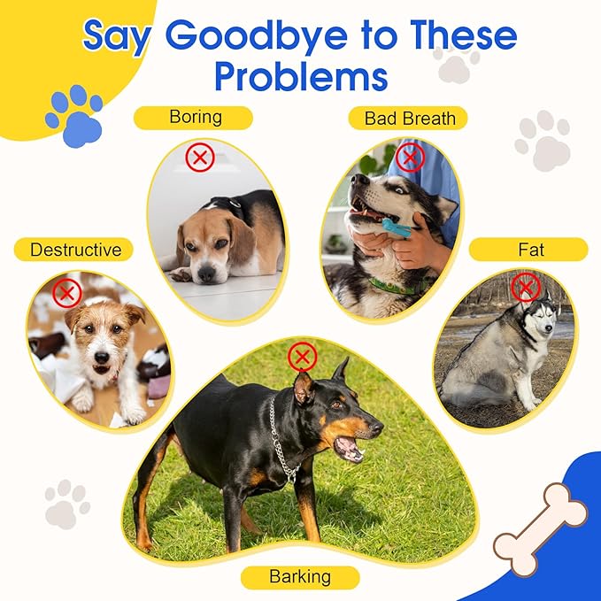 Dog Balls for Aggressive Chewers, 4PCS Etpu Dog Toy Ball, Tennis Balls for Dogs Aggressive Chewers, Indestructible Chew for Large Medium Small Dogs (Yellow + Blue)