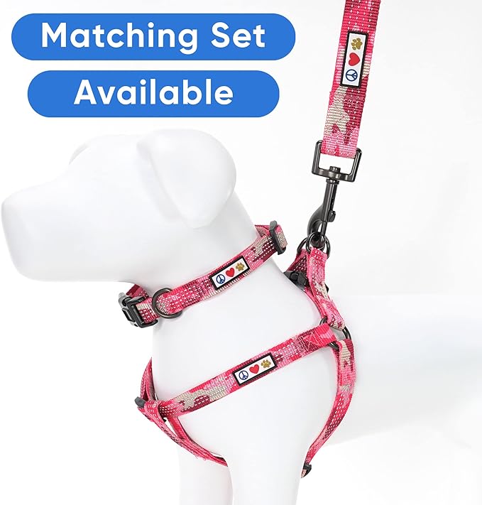 Pawtitas 6 FT Comfortable Pet Puppy Leash - Reflective Dog Leash with Heavy Duty Training Handle & Highly Reflective Threads - Available in Small Camo Pink