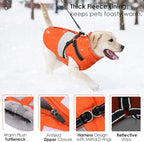 AOFITEE Dog Coat, Waterproof Dog Jacket Winter, Dogs Coat with Harness Built in, Warm Dogs Puffer Jacket with Zipper, Reflective Pet Snowsuit Sweater for Dachshund, French Bulldog, Boston Terrier, M