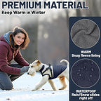Dog Winter Coat for Small & Medium Dogs (Up to 31lb), Waterproof Dog Coat with Harness, Puppies Windproof Puppy Puffer Jacket, Snowsuit for Dachshund,Frenchie,Corgi (Classic Blue, 2XLarge)