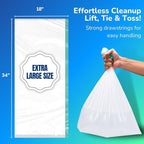 PET N PET Cat Litter Box Liners Bags Extra Large, Heavy Duty Tear Resistant & Drawstring Closure Cat Litter Bags, Waterproof Kitty Box Liners Fits Litterbox Pan Sizes, 34" x 18", 21 Count