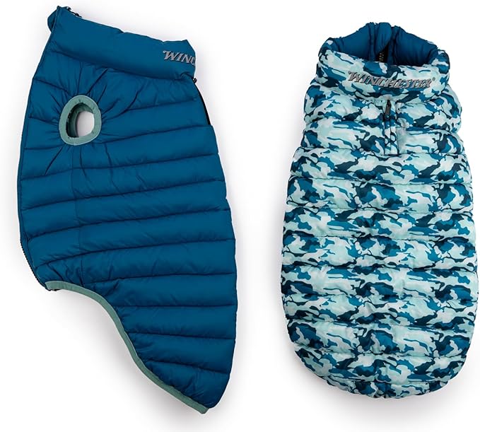 Winchester Pet Premium Reversible Dog Puffer Vest, Blue, XXL