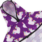 HDE Dog Raincoat Jacket Reflective Adjustable Hooded Pet Poncho Rain Coat with Leash Hole for Small to X-Large Dogs Purple Unicorn Ducks - S