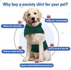 X-Large Dog Fireworks Anxiety Vest with Adjustable Chest,Hood Neck Wraps,Soft Lightweight Calming Shirt for Lightning,Storms,Separation,Home Alone(DarkGreen)