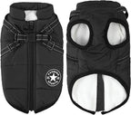 Aiboria Dog Coat for Winter Dogs Jackets Fleece Small Dog Vest Harness Winter Padded Pet Black