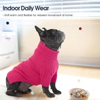 IECOii XXL Dog Sweater,Thermal Knit Big Dog Sweater with Sleeve,Pet Turtleneck Doggy Sweatshirt for Extra Large Dogs Boy Girl,Stretchy Large Dogs Cold Weather Outfit Pitbull Clothes,(Rose red,XXL)