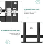 YITAHOME Large Outdoor Dog Kennel with Rotating Feeder Bowls, 8'L x 4'W x 5.4'H Dog Pens Outside with Roof, Heavy Duty Dog Cage for Medium Large Dogs