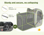 Pecute Cat Carrier Backpacks, Expandable Cat Backpack with Breathable Mesh, Pet Carrier Backpack for Cats Small Dogs Puppies Up to 17 Lbs, Dog Carrier Backpack Great for Travel Hiking Camping Outdoor