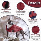 Lelepet Reversible Dog Coat Waterproof Dog Jacket Windproof Puffer Vest for Winter Warm Lightweight Coats for Large Dogs Adjustbale Hook & Loop Pet Apparel with Leash Hole, Boxer, Weimaraner, 2XL