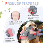 Squeaky Dog Toys, Plush Stuffed Large Dog Toy with Crinkle Paper, Teeth Cleaning Toys for Samll to Large Dogs