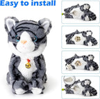 Smalody Interactive Electronic Plush Toy - Upgrade with LED Light Eyes Animated Sound Control Electronic Pet, Robot Cat Kitten Toys Gifts for Boys & Girls Kids Birthday Christmas (Gray)