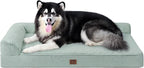 EHEYCIGA Memory Foam Dog Bed XXL, Giant Dog Bed Orthopedic with Washable Removable Cover, Waterproof Pet Bed Couch for Jumbo Dogs, 48x36x7 Inches, Greyish Green