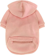 Jecikelon Pet Dog Cold Weather Coat with Pocket Winter Dog Hoodie Warm Puppy Clothes for Small Dogs Chihuahua Clothing (Pink, Medium)
