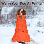 KYEESE Dog Coat Soft Pet Sweater with Leash Hole Windproof Dogs Jacket with Fleece Lined Waterproof Dog Coats for Large Dogs Warm Cat Clothes for Cold Weather Thick Pet Winter Puffer Coat with Pocket