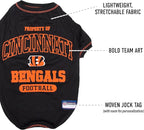 NFL Cincinnati Bengals Dog T-shirt Small. - Licensed Shirt for Pets Team Colored with Team Logos- Premium Stretchable Materials for the comfort of your Dog & Cat
