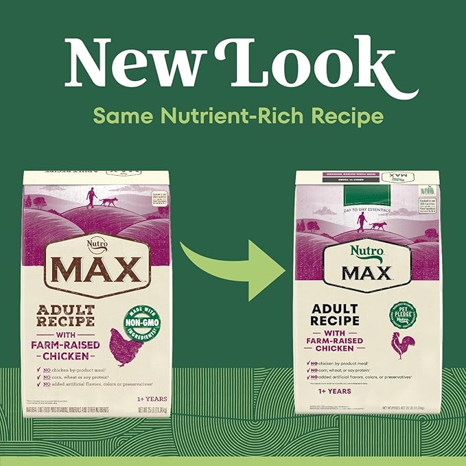 Nutro Max Adult Dry Dog Food with Farm-Raised Chicken, 25 lb. Bag
