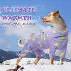 ROZKITCH Dog Fleece Jumpsuit Large, Pet Windproof Warm Cold Weather Jacket Vest with Luminous Zipper, Dog Halloween Costume Jumpsuit Apparel Outfit Clothes for Large Dogs Geometry 2XL