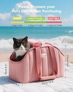 Pecute Dog Purse Carrier, Dog Carriers for Small Dogs with Cotton Soft Sided, Cat Carrier with Large Pockets, Comfortable Pet Carrier for Rabbit, Suitable for Travel, Subway, Veterinary, Pink