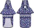 HDE Dog Raincoat Jacket Reflective Adjustable Hooded Pet Poncho Rain Coat with Leash Hole for Small to X-Large Dogs Nautical Boats - S
