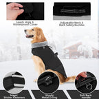 Mihachi Dog Coat for Small Dogs, Warm Dog Winter Coat Waterproof Dogs Jacket with Harness Built in Reflective Pet Fleece Vest, Puppy Cold Weather Coats Turtleneck & Windproof Dogs Snowsuit, Black S