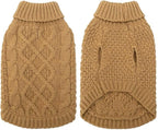 Mihachi Turtleneck Dog Sweater - Winter Coat Apparel Classic Cable Knit Clothes with Leash Hole for Cold Weather, Ideal Gift for Pet in New Year