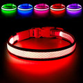 Flashseen LED Dog Collar, Light Up Dog Collar USB Rechargeable, Brightest Dog Lights for Night Walking, Adjustable Dog Collar Light for Dog Safety(Small, Ruby Red)