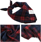 E-Clover Christmas Red Dog Bandanas & Matching Scrunchie Set Plaid Dog Scarf Bibs for Medium Large Dogs Girl Boy Pet Owner Gift Blue