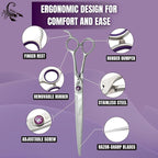 Kenchii Scorpion Dog Grooming Scissors, 9 Inch Straight Shears, Dog Scissors for Grooming, Professional Pet Grooming Scissors, Heavy Duty, Durable and Sharp