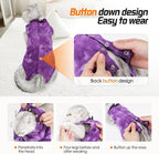 Purrfect Recovery Suit for Cats - Abdominal Wound Protection, Cone Alternative, Purple M
