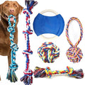 6 Pack Dog Rope Toys for Small Medium Large Breed, Tough Chew Ropes Tug Toy for Dogs, Flying Disc Fetch Toy Dog Rope Ball, Interactive Toy for Boredom, Puppy Teeth Cleaning