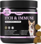 Dog Allergy Relief Chews, Itch Relief for Dogs – Turmeric & Omega-3 Supplements for Skin Comfort, Coat Health & Seasonal Support, Immune Care with Biotin & Quercetin – Beef Flavor, 90 Count