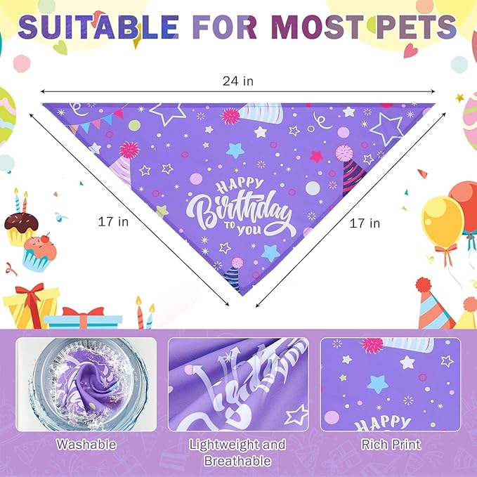 SCENEREAL Holiday Dog Bandanas 9 Pack,Halloween Christmas Thanksgiving Day Dog Bandanas Bulk Set for Party, Puppy Scarf Pet Costume Birthday Supplier for Small Medium Large Dogs Boy Girl